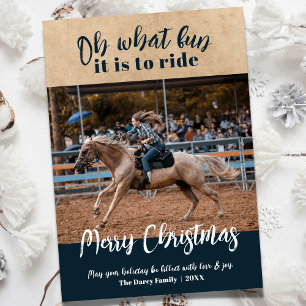Oh Wat leuk Paard Rodeo Kerstmis Fotokaart Feestdagenkaart