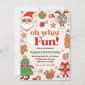 Oh wat leuk retro kerst 2e verjaardag kaart (Voorkant)