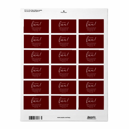 Oh wat leuk rood kerstvakantie script modern etiket (Full Sheet)