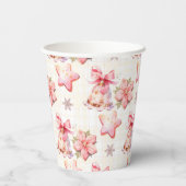 Oh wat leuk roze kerstkoekje verjaardagsfeestje papieren bekers (Achterkant)