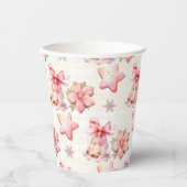 Oh wat leuk roze kerstkoekje verjaardagsfeestje papieren bekers (Voorkant)