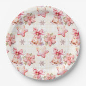 Oh wat leuk roze kerstkoekje verjaardagsfeestje papieren bordje (Voorkant)