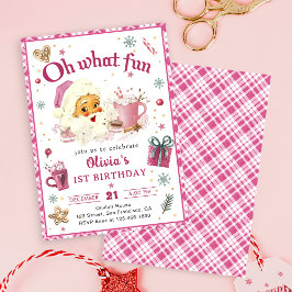 Oh wat leuk Roze Kerstman Koekjes Verjaardag Kaart