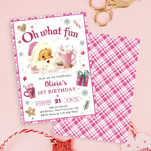 Oh wat leuk Roze Kerstman Koekjes Verjaardag Kaart