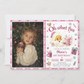 Oh wat leuk Roze Kerstman Koekjes Verjaardag Kaart (Voorkant)