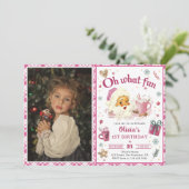 Oh wat leuk Roze Kerstman Koekjes Verjaardag Kaart (Staand voorkant)