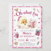 Oh wat leuk Roze Kerstman Koekjes Verjaardag Kaart (Voorkant)