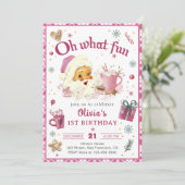 Oh wat leuk Roze Kerstman Koekjes Verjaardag Kaart (Staand voorkant)