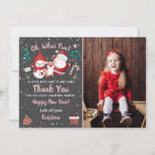 Oh Wat Leuk Roze Zwarte Kerstfeest Feest Foto Bedankkaart (Voorkant)