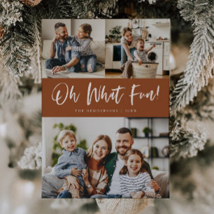 Oh Wat Leuk Script Kerst Foto Terracotta Feestdagenkaart