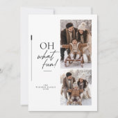 Oh Wat Leuk Script Kerst Twee Foto Feestdagenkaart (Voorkant)