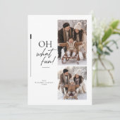 Oh Wat Leuk Script Kerst Twee Foto Feestdagenkaart (Staand voorkant)