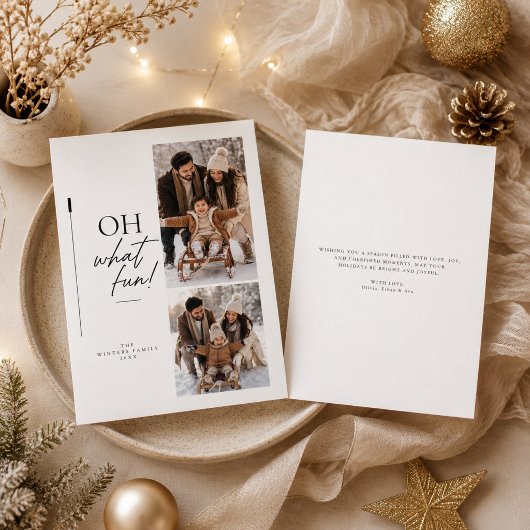 Oh Wat Leuk Script Kerst Twee Foto Feestdagenkaart
