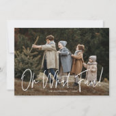 Oh wat leuk script Roos Taupe foto Feestdagenkaart (Voorkant)