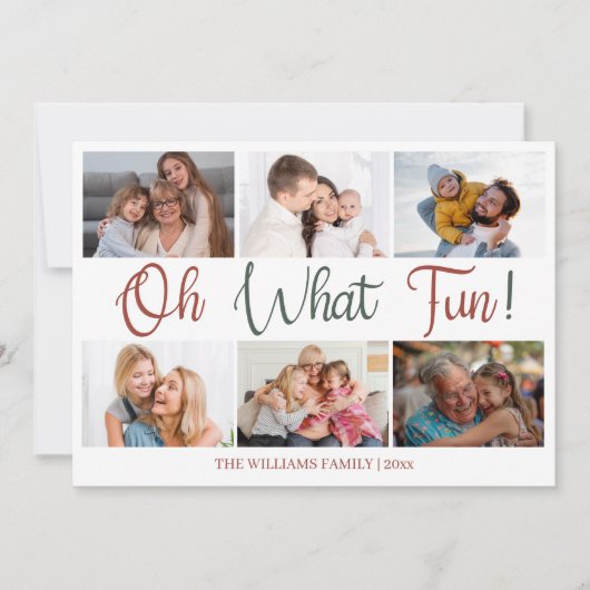 Oh wat leuk script vakantie fotocollage feestdagenkaart (Voorkant)