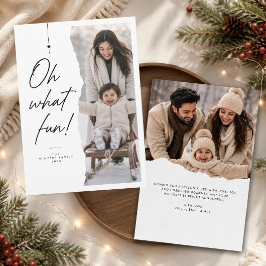 Oh Wat Leuk Script Winter Kerst Foto Feestdagenkaart