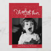 Oh wat leuk scripty vakantie fotokaart - rood feestdagenkaart (Voorkant / Achterkant)
