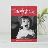 Oh wat leuk scripty vakantie fotokaart - rood feestdagenkaart (Staand voorkant)