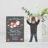 Oh wat leuk sneeuw Kerstfeest foto Bedankkaart (Staand voorkant)