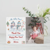 Oh wat leuk sneeuw Kerstfeest Foto Bedankt  Kaart (Staand voorkant)