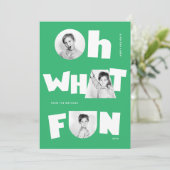 Oh wat leuk speelse uitsparing vormen 3 foto seizo feestdagenkaart (Staand voorkant)