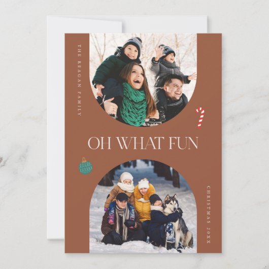 Oh Wat Leuk Terracotta Boog Lijst 3 Foto Feestdagenkaart (Voorkant)