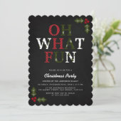 OH WAT LEUK Typografie & Kerstbomen | Feest Kaart (Staand voorkant)