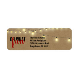 OH WAT LEUK Typografie Kraft String Lights Etiket