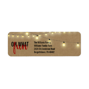 OH WAT LEUK Typografie Kraft String Lights Etiket