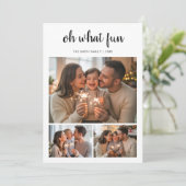 Oh wat leuk typografie script familie kerst foto feestdagenkaart (Staand voorkant)