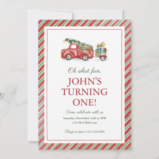 Oh wat leuk! Uitnodiging eerste verjaardag (Voorkant)