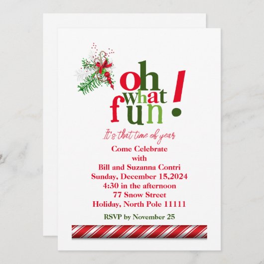 Oh wat leuk! uitnodiging voor een vakantie (Voorkant / Achterkant)