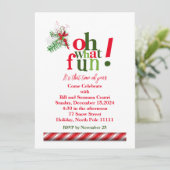 Oh wat leuk! uitnodiging voor een vakantie (Staand voorkant)