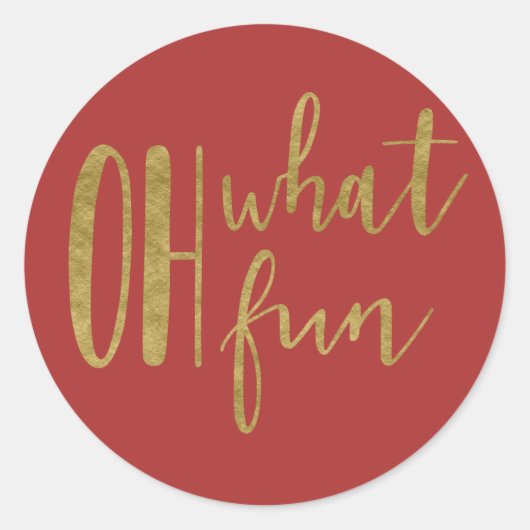 OH WAT LEUK Vakantie Kerstfeest ELKE KLEUR Ronde Sticker (Voorkant)
