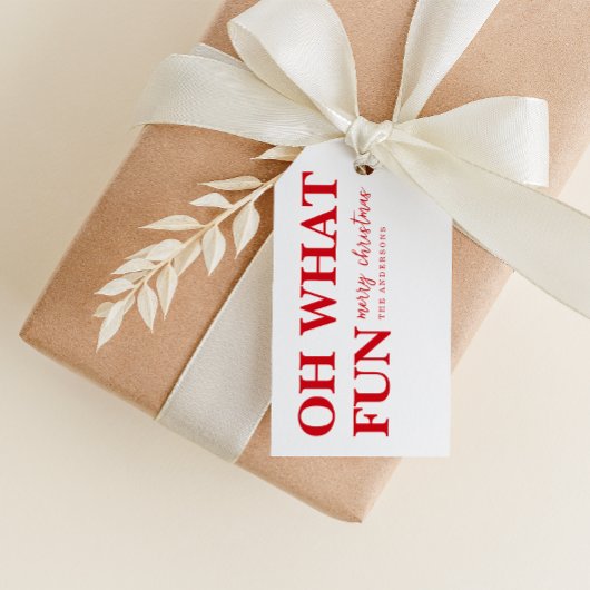 Oh Wat leuk Vrolijk Kerstmis Custom Name Label Cadeaulabel
