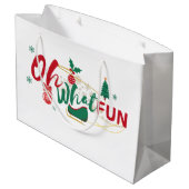 Oh wat leuk - vrolijke vakantie cadeau tas groot cadeauzakje (Achterkant Gekanteld)