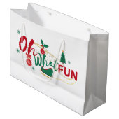 Oh wat leuk - vrolijke vakantie cadeau tas groot cadeauzakje (Voorkant Gekanteld)