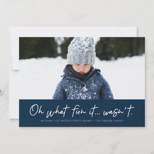 Oh wat leuk was het niet grappig 2021 marine feestdagenkaart (Voorkant)