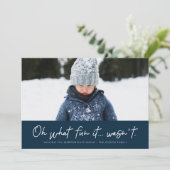 Oh wat leuk was het niet grappig 2021 marine feestdagenkaart (Staand voorkant)