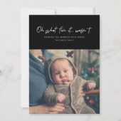 Oh wat leuk was het niet grappig vakantie fotokaar feestdagenkaart (Voorkant)