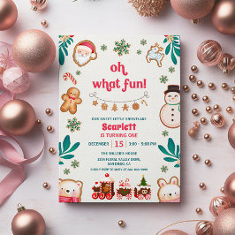 Oh Wat Leuk Winter Kerst Koekje 1e Verjaardag Kaart