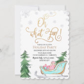 Oh wat leuk Winter Kerstfeest Uitnodiging (Voorkant)