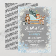 Oh wat leuk Woodland Animal Snowflakes Sleigh