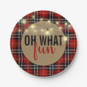 OH WAT LEUK Zwart/Rood Plaid Papier Bord (Voorkant)
