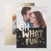 OH WAT LEUK zwarte foto kerst wenskaart Feestdagenkaart (Voorkant / Achterkant)