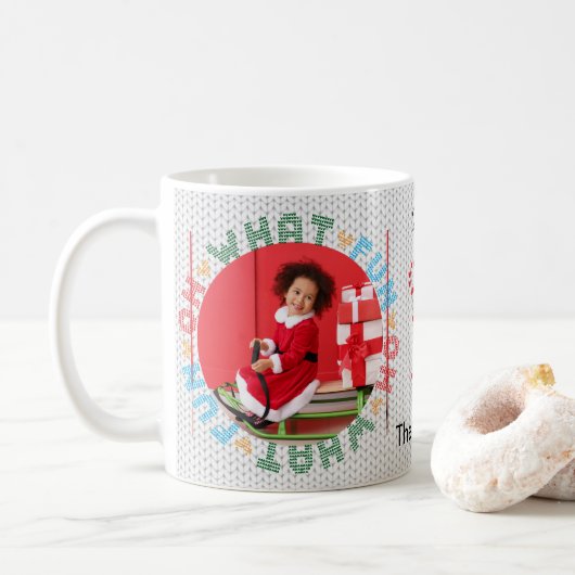 Oh Wat Leuke Kersttrui Foto Koffie Mok (Met donut)
