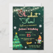 Oh Wat Leuke Neon Tekenen Vakantie Kerstmis Verjaa Kaart (Voorkant)