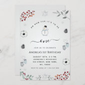 Oh Wat Leuke Sneeuwman Winter 1e Verjaardagsfeest Kaart (Voorkant / Achterkant)