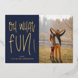 Oh wat typografisch marinemarine-fotofoliedruk Vak Folie Feestdagenkaart