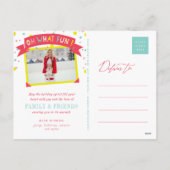 Oh wat vette kerstbomen kleurrijke Confetti Stippe Feestdagenkaart (Achterkant)